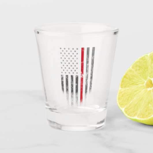 RED LINE Vintag American Flag Shot Glass Schnapsglas (Vorderseite)