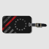 Red Line Vintage American Flag Gepäckanhänger (Vorderseite (Horizontal))