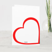 Red Lined Heart On Side Minimalist  Karte (Rückseite)