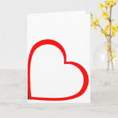 Red Lined Heart On Side Minimalist  Karte (Gelbe Blume)