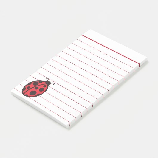 Red Lined Ladybug Post It Notes Post-it Klebezettel (angewinkelt)