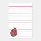 Red Lined Ladybug Post It Notes Post-it Klebezettel (Vorderseite)