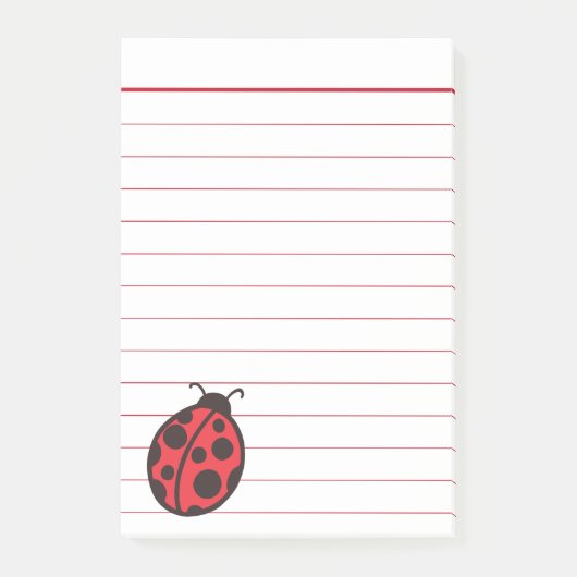 Red Lined Ladybug Post It Notes Post-it Klebezettel (Vorderseite)