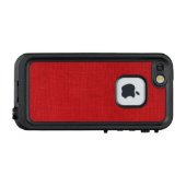 Red Linen Fabric Texture Foto LifeProof iPhone Hülle (Rückseite (Horizontal))