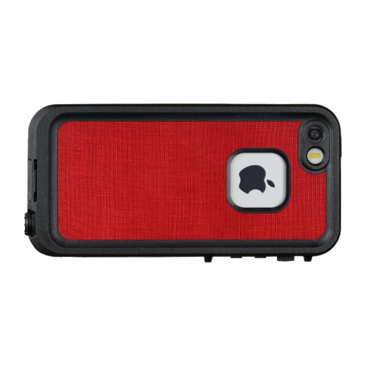 Red Linen Fabric Texture Foto LifeProof iPhone Hülle (Rückseite (Horizontal))