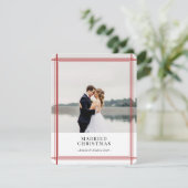 Red Lines Modern Holiday Card Feiertagskarte (Stehend Vorderseite)