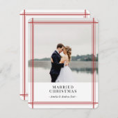 Red Lines Modern Holiday Card Feiertagskarte (Vorne/Hinten)