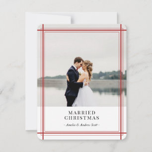 Red Lines Modern Holiday Card Feiertagskarte