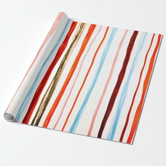 Red Lines Muster. Horizontale Stroke Illustration. Geschenkpapier (Ungerollt)