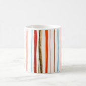Red Lines Muster. Horizontale Stroke Illustration. Kaffeetasse (Mittel)