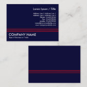 Red Lines - Navy Blue Visitenkarte (Vorne/Hinten)