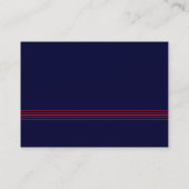 Red Lines - Navy Blue Visitenkarte (Rückseite)