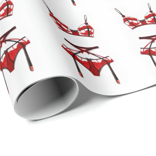 Red lingerie geschenkpapier (Rolleneckpunkt)