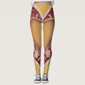 Red Lingerie Heart Lace AI Art Leggings (Vorderseite)