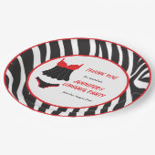 Red Lingerie Party Vielen Dank Pappteller (Schrägansicht)