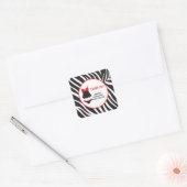 Red Lingerie Party Vielen Dank Quadratischer Aufkleber (Umschlag)