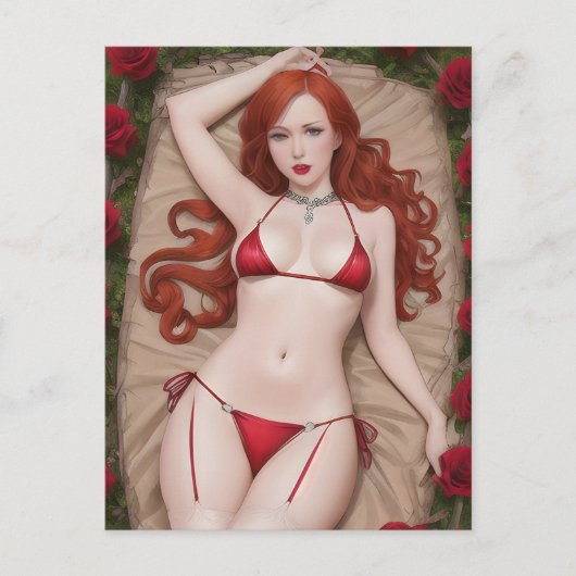 Red Lingerie Postcard Postkarte (Vorderseite)