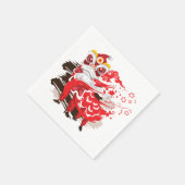 Red Lion Dancer Illustration Serviette (Ecke)