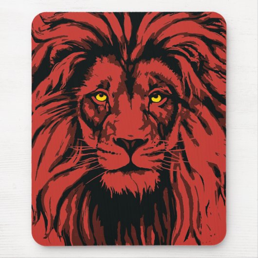 Red Lion Mouse Pad | Farbenfrohe Löwenköpfe Mousepad (Vorne)