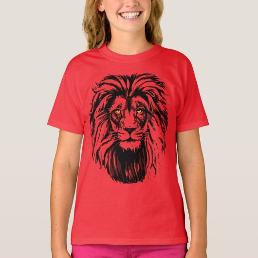 Red Lion T - Shirt | Zeichnend Löwe (Vorderseite)