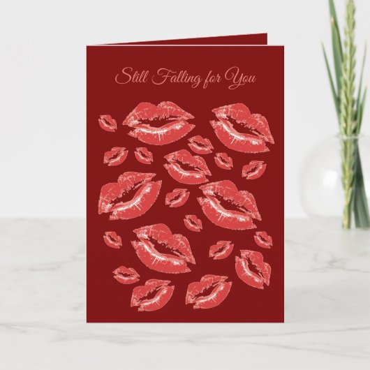 Red Lip Print Flirtatious Fun Karte (Vorderseite)