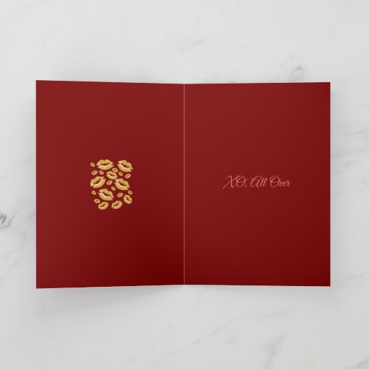 Red Lip Print Flirtatious Fun Karte (Innenseite)