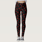 Red Lip Print Lipstick Kiss Leggings (Vorderseite)