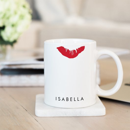 Red Lip Print Personalisiert Kaffeetasse