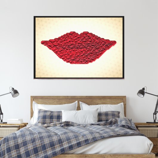 Red Lips Art Print Wall Deco Leinwanddruck (Insitu (Schlafzimmer))