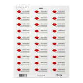 Red Lips Beauty Salon address Label (Vorne)