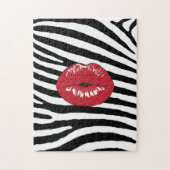 Red Lips Black and White Zebra Puzzle (Vertikal)