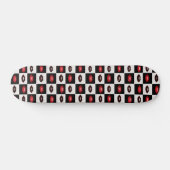 Red Lips Black Checkerboard Retro Vibes Skateboard (Horizontal)