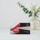 Red Lips Business Card Visitenkarte (Stehend Vorderseite)