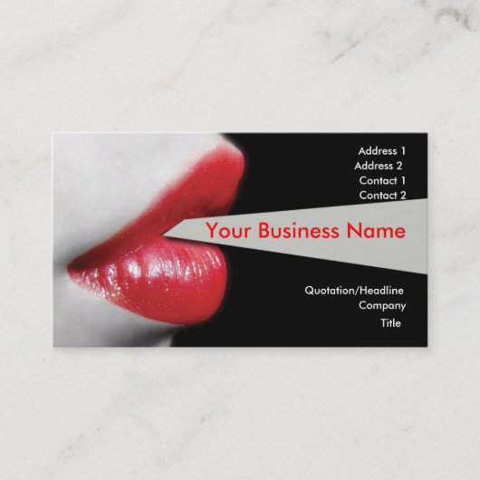 Red Lips Business Card Visitenkarte (Vorderseite)