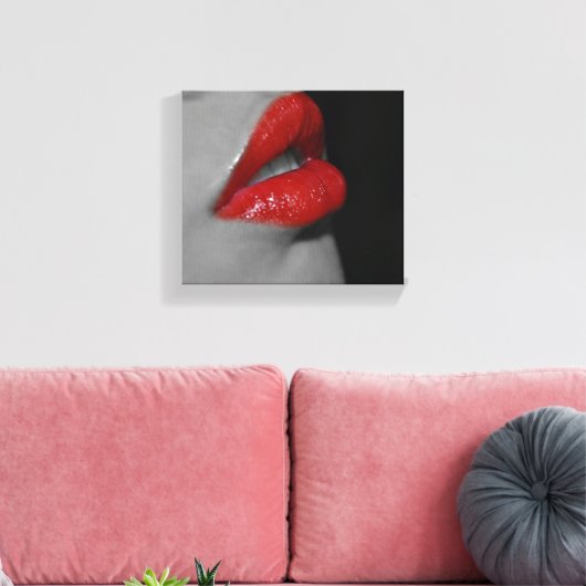 Red Lips Canvas Print Leinwanddruck (Insitu (Wohnzimmer))