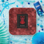 Red Lips Corset Bridal Shower Pappteller (Party)