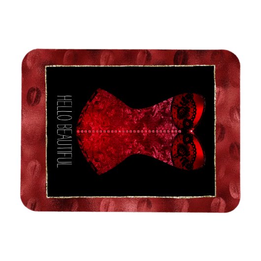 Red Lips Corset  Magnet (Horizontal)