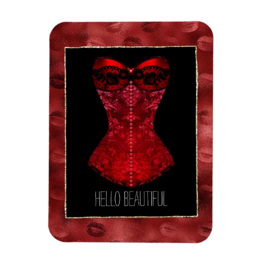 Red Lips Corset  Magnet (Vertikal)