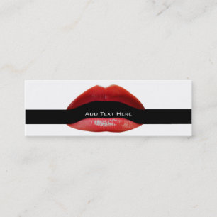 Red Lips Cosmetic Salon Business Cards Mini Visitenkarte