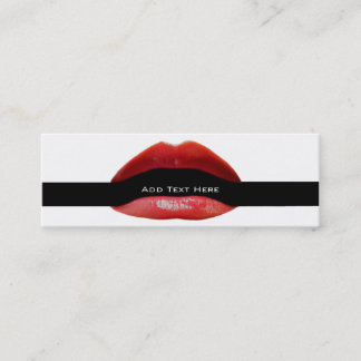 Red Lips Cosmetic Salon Business Cards Mini Visitenkarte