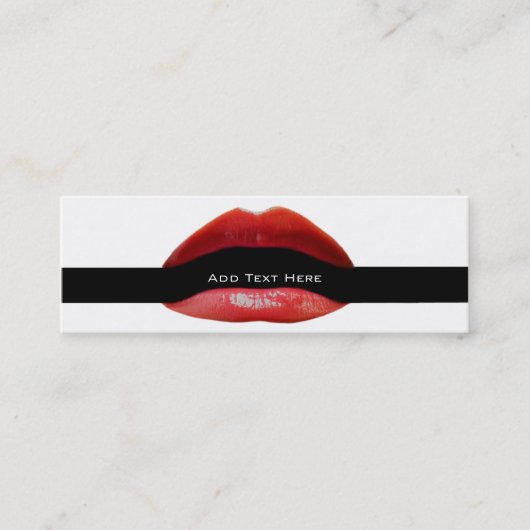 Red Lips Cosmetic Salon Business Cards Mini Visitenkarte (Vorderseite)