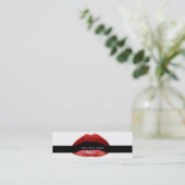 Red Lips Cosmetic Salon Business Cards Mini Visitenkarte (Stehend Vorderseite)