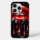 Red Lips Drilling Glitzer Glam Sparkle Case-Mate iPhone Hülle (Rückseite)