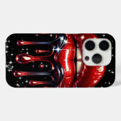 Red Lips Drilling Glitzer Glam Sparkle Case-Mate iPhone Hülle (Rückseite (Horizontal))