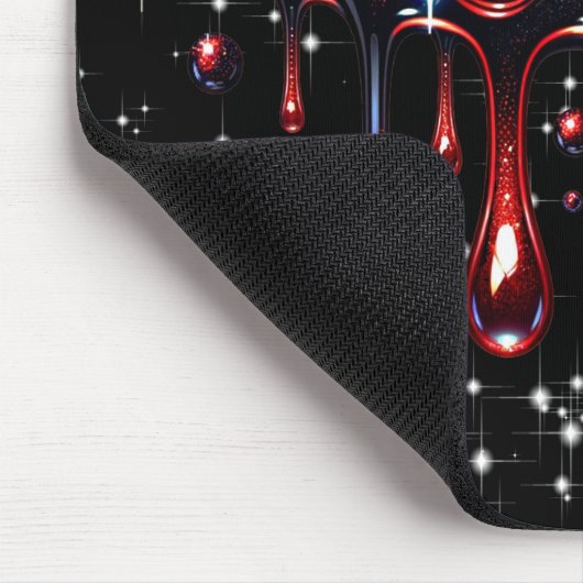 Red Lips Drilling Glitzer Glam Sparkle Mousepad (Ecke)