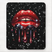Red Lips Drilling Glitzer Glam Sparkle Mousepad (Vorne)