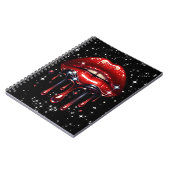 Red Lips Drilling Glitzer Glam Sparkle Notizblock (Linke Seite)