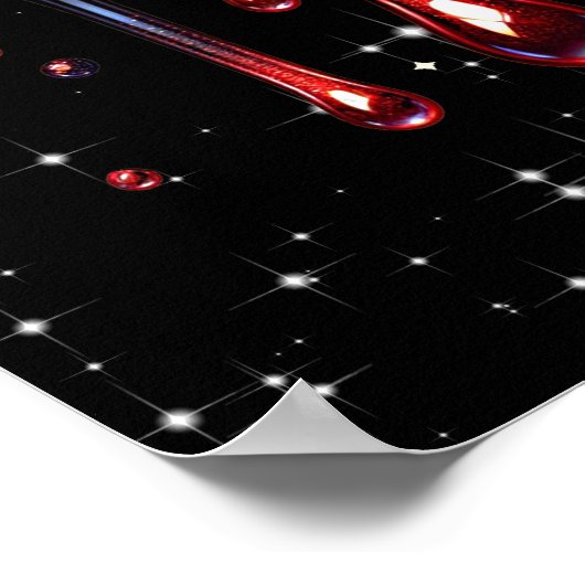 Red Lips Drilling Glitzer Glam Sparkle Poster (Ecke)