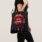Red Lips Drilling Glitzer Glam Sparkle Tasche (Von Nahem)