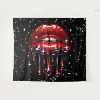 Red Lips Drilling Glitzer Glam Sparkle